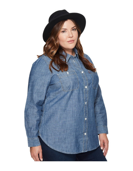 Blusa-talla-grande-gordita-3XL-azul-en-jean-manga-larga-LEVIS-R0628-3XL