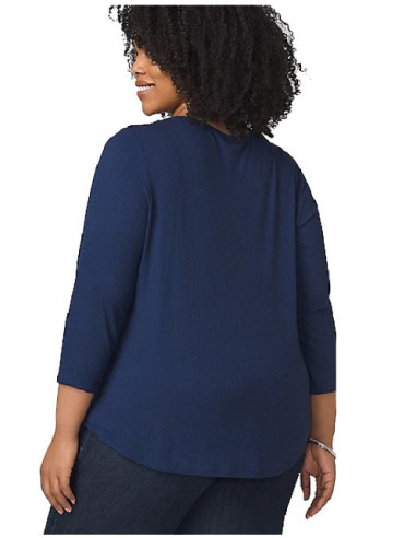 Blusa-talla-grande-gordita-XL-azul-oscuro-manga-3/4-WESTPORT-R0629-3XL