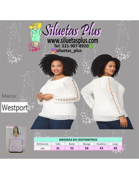 Saco-talla-grande-gordita-XL-tejidomanga-3/4-cordon-en-el-cuello-WESTPORT-R0630-XL