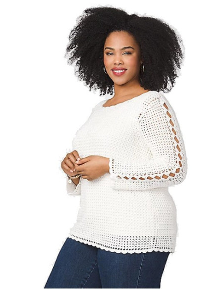 Saco-talla-grande-gordita-XL-tejidomanga-3/4-cordon-en-el-cuello-WESTPORT-R0630-XL