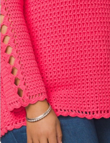 Saco-talla-grande-gordita-3XL-tejidomanga-3/4-cordon-en-el-cuello-WESTPORT-R0630-3XL