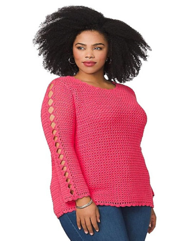 Saco-talla-grande-gordita-3XL-tejidomanga-3/4-cordon-en-el-cuello-WESTPORT-R0630-3XL