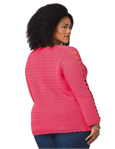 Saco-talla-grande-gordita-3XL-tejidomanga-3/4-cordon-en-el-cuello-WESTPORT-R0630-3XL