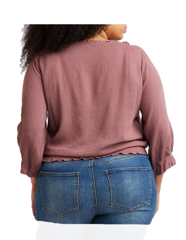 Blusa-talla-grande-gordita-2XL-detalle-en-el-pecho-y-manga-larga-CHARLOTTE-RUSSE-R0632-2XL