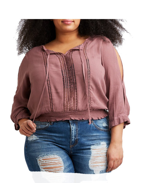 Blusa-talla-grande-gordita-3XL-detalle-en-el-pecho-y-manga-larga-CHARLOTTE-RUSSE-R0632-3XL