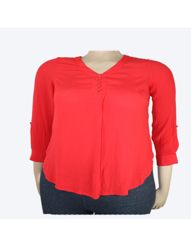 Blusa-talla-grande-gordita-XL-blanca-manga-larga-con-cuello-en-v-ROZ-&-ALI-R0642-XL-ROJO-