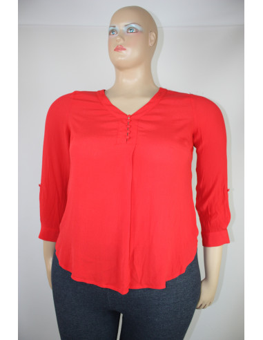 Blusa-talla-grande-gordita-XL-blanca-manga-larga-con-cuello-en-v-ROZ-&-ALI-R0642-XL-ROJO-