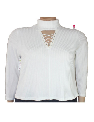 Saco-talla-grande-gordita-3XL-blanco-con-cordones-en-el-pechoCHARLOTTE-ROUSSE-R0645-
