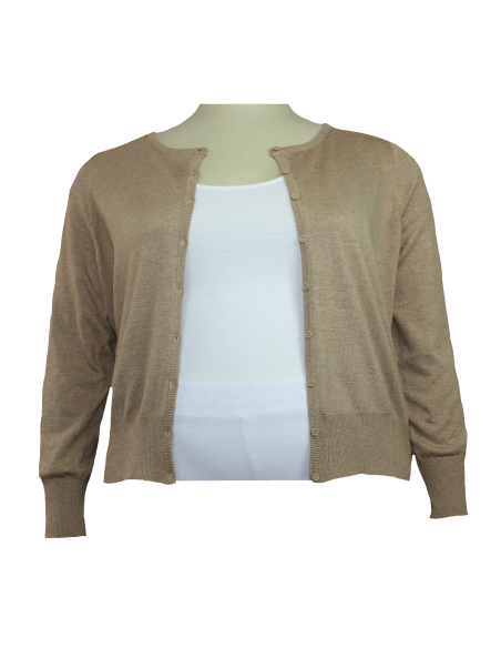 Saco-talla-grande-gordita-2XL-caqui-cierre-con-botones-manga-larga-LANE-BRYANT-R0647-2XL-CAQUI-