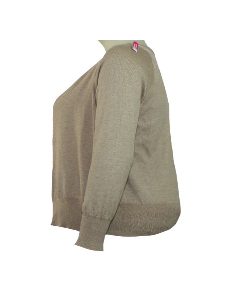 Saco-talla-grande-gordita-2XL-caqui-cierre-con-botones-manga-larga-LANE-BRYANT-R0647-2XL-CAQUI-