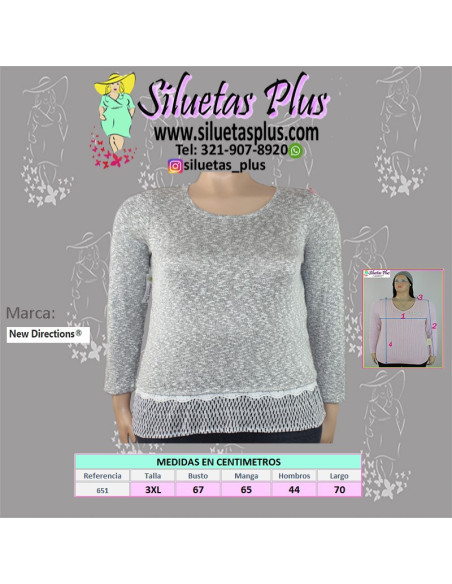 Saco-talla-grande-gordita-3XL-tonos-grises-manga-larga--WEEKEND-R0651-3XL