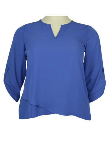 Blusa-talla-grande-gordita-XL-azul-con-mangas-de-recoger-JONES-STUDIO-R0656