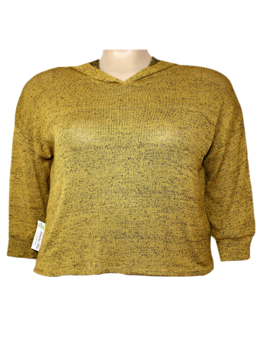 Saco-talla-grande-gordita-3XL-amarillo-con-visos-negros-con-capota-CHARLOTTE-ROUSSE-R0658