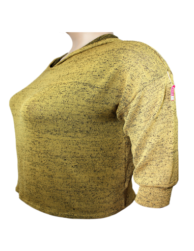 Saco-talla-grande-gordita-3XL-amarillo-con-visos-negros-con-capota-CHARLOTTE-ROUSSE-R0658