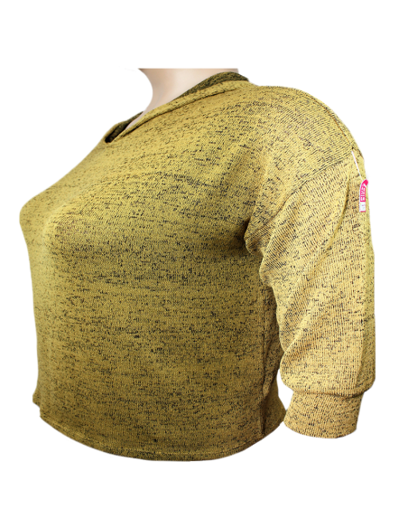 Saco-talla-grande-gordita-3XL-amarillo-con-visos-negros-con-capota-CHARLOTTE-ROUSSE-R0658