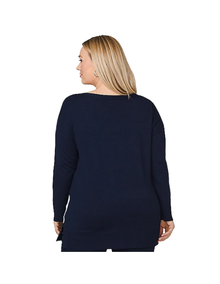 Saco-talla-grande-gordita-2XL-Azul-con-estampado-de-flores-ROZ-&-ALI-R0661