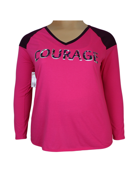 Saco-talla-grande-gordita-4XL-estampado-"COURAGE"-letras-reflectivasACTIVE-R0666-4XL