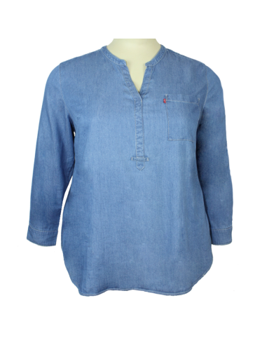 Blusa-talla-grande-gordita-3XL-azul-en-jean-manga-larga-bolsillo-lado-izquierdo-LEVIS-R0681