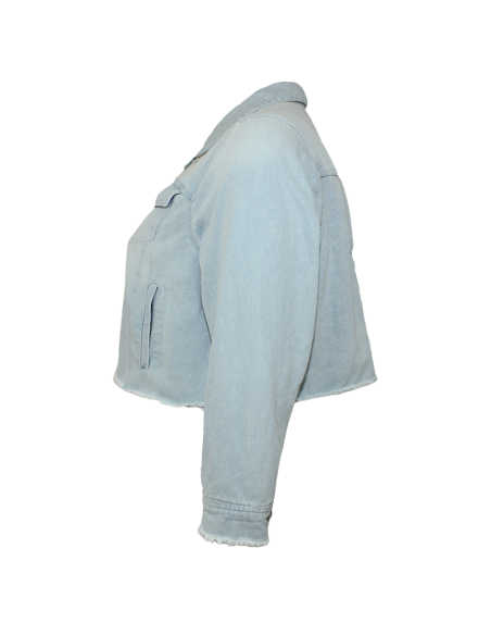 Chaqueta-talla-grande-gordita-3XL-jean-tono-claro-tipo-crop-cuatro-bolsillos-REFUGE-R0692-3XL