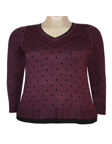Saco-talla-grande-gordita-3XL-color-vinotinto-con-puntos-negrosLANE-BRYANT-R0694-1