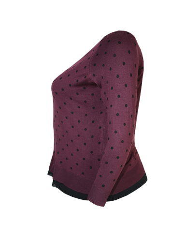 Saco-talla-grande-gordita-3XL-color-vinotinto-con-puntos-negrosLANE-BRYANT-R0694-1
