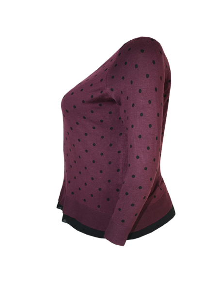 Saco-talla-grande-gordita-3XL-color-vinotinto-con-puntos-negrosLANE-BRYANT-R0694-1