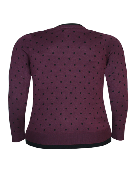 Saco-talla-grande-gordita-3XL-color-vinotinto-con-puntos-negrosLANE-BRYANT-R0694-1