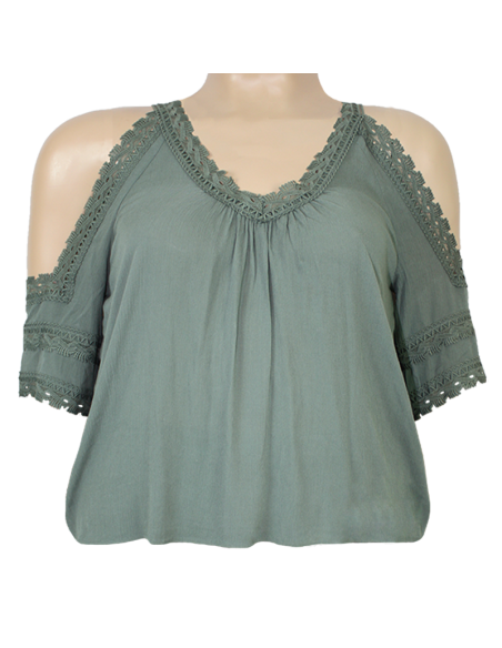 Busa-talla-grande-gordita-XL-verde-oliva-diseño-en-tipo-crochet-CHARLOTTE-ROUSSE-R0696