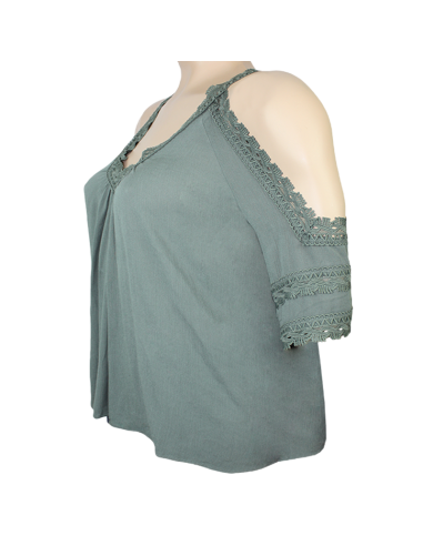 Busa-talla-grande-gordita-XL-verde-oliva-diseño-en-tipo-crochet-CHARLOTTE-ROUSSE-R0696