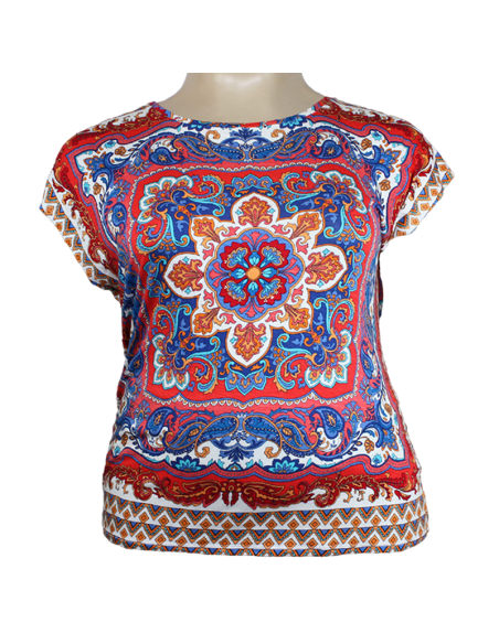 Blusa-talla-grande-gordita-2XL-tonos-fuertes-manga-corta-cuello-redondo-WESTPORT-R0699-