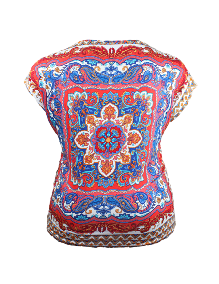 Blusa-talla-grande-gordita-2XL-tonos-fuertes-manga-corta-cuello-redondo-WESTPORT-R0699-