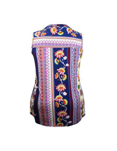 Blusa-talla-grande-gordita-2XL-con-cuello-en-V-con-flores-y-manga-sisa-WESTPORT-R0700-2XL