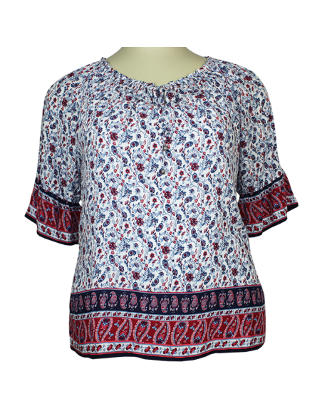 Blusa-talla-grande-gordita-3XL-diseño-floral-cuello-resortado-con-cordones-WESTPORT-R0701