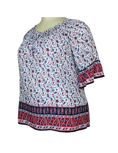 Blusa-talla-grande-gordita-3XL-diseño-floral-cuello-resortado-con-cordones-WESTPORT-R0701