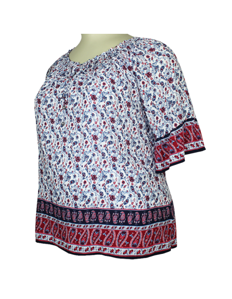 Blusa-talla-grande-gordita-3XL-diseño-floral-cuello-resortado-con-cordones-WESTPORT-R0701