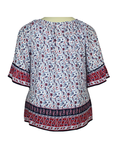 Blusa-talla-grande-gordita-3XL-diseño-floral-cuello-resortado-con-cordones-WESTPORT-R0701