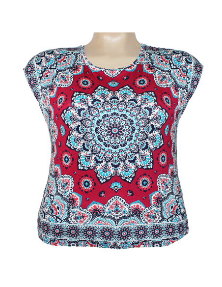 Blusa-talla-grande-gordita-2XL-tonos-rojos-manga-corta-WESTPORT-R0702-2XL