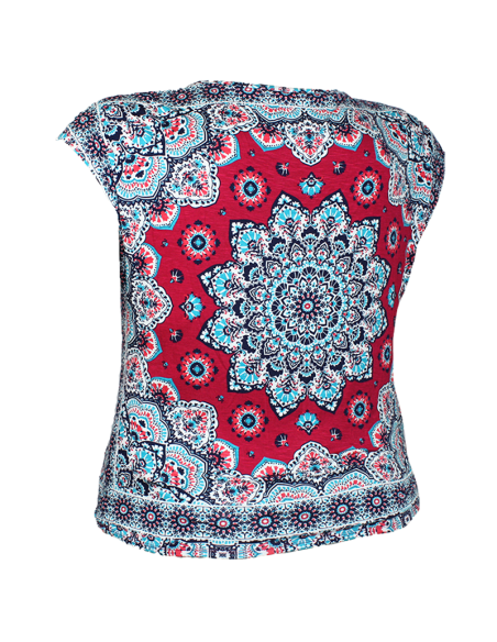 Blusa-talla-grande-gordita-2XL-tonos-rojos-manga-corta-WESTPORT-R0702-2XL
