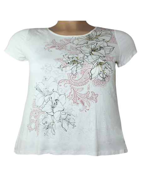 Blusa-talla-grande-gordita-XL-tono-marfil-estampado-de-flores-manga-corta-SUNDAY-R0706