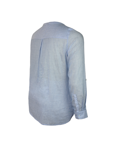 Blusa-talla-grande-2XL-tono-azul-claro-cuello-chino-manga-larga-WESTPORT-R0707