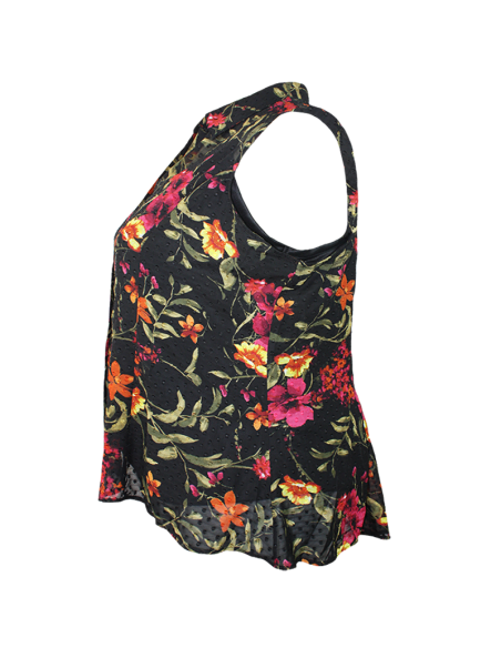Blusa-talla-grande-gordita-3XL-color-negro-con-diseño-de-flores-otoñales-ROZ-&-ALI-R0711