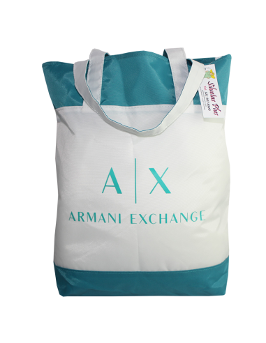 Bolso-ARMANI-EXCHANGE-original-para-mujer-blanco-y-verde-R0730