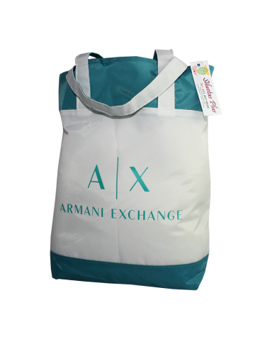 Bolso-ARMANI-EXCHANGE-original-para-mujer-blanco-y-verde-R0730