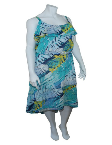 Blusa-talla-grande-gordita-cuello-bandeja-manga-3/4-arabescos-3XL-R749