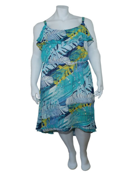 Blusa-talla-grande-gordita-cuello-bandeja-manga-3/4-arabescos-3XL-R749