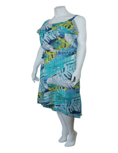 Blusa-talla-grande-gordita-cuello-bandeja-manga-3/4-arabescos-3XL-R749 2