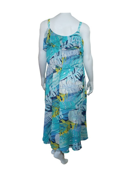 Blusa-talla-grande-gordita-cuello-bandeja-manga-3/4-arabescos-3XL-R749