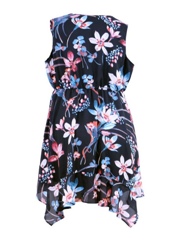 Blusa-talla-grande-gordita-cuello-bandeja-manga-3/4-arabescos-3XL-R749