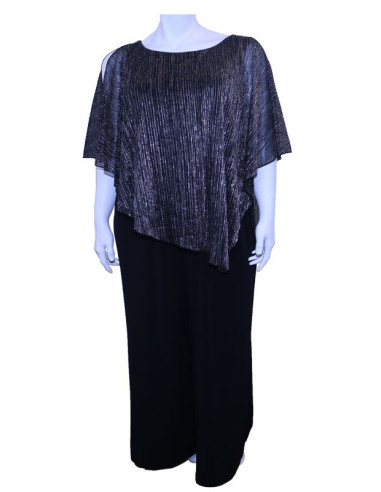Blusa-talla-grande-gordita-cuello-bandeja-manga-3/4-arabescos-3XL-R749