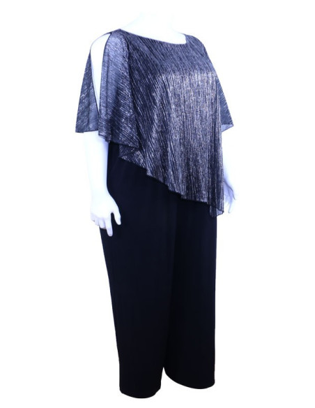 Blusa-talla-grande-gordita-cuello-bandeja-manga-3/4-arabescos-3XL-R749